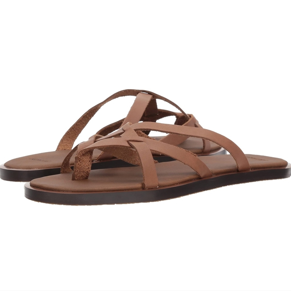Sanuk Tan Criss-cross Sandals